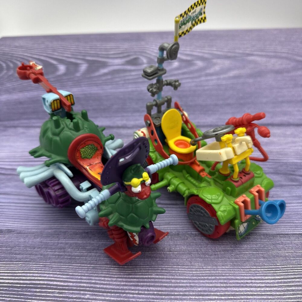 TOILET TAXI + Sludgemobile 1990 Playmates Ninja Turtles Action Vehicle - C Photo
